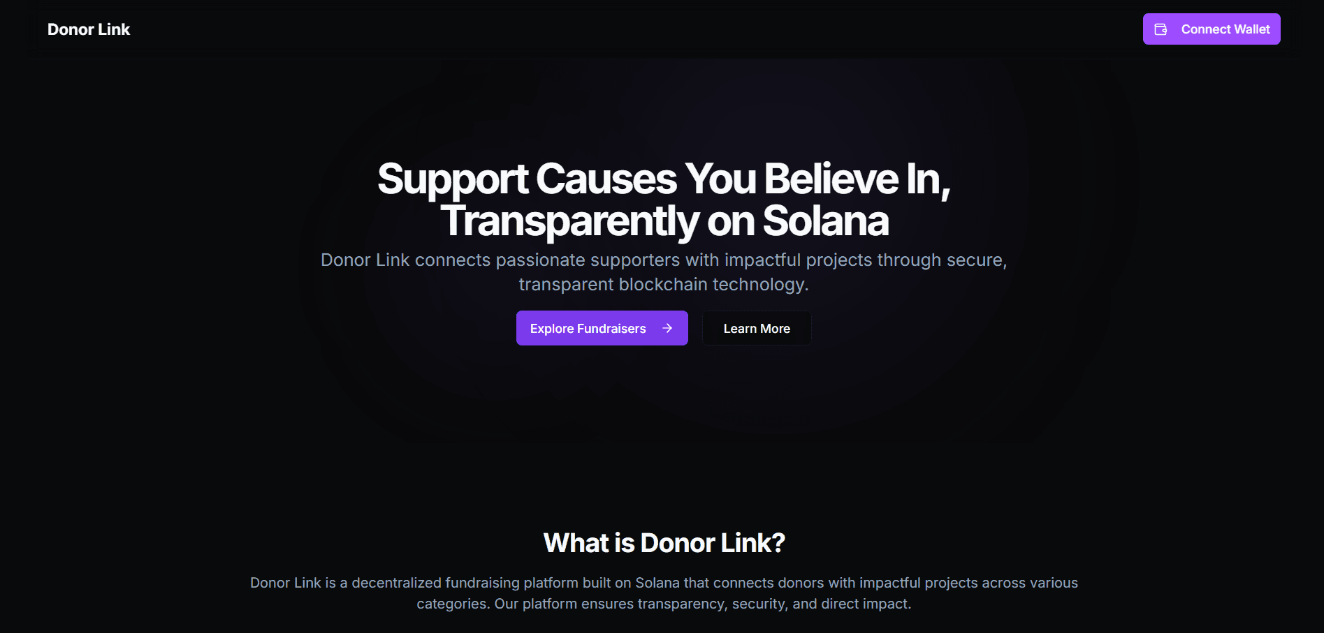 Donor Link - Decentralized Charity Platform